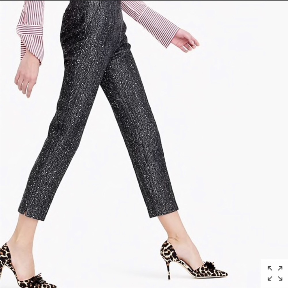 J. Crew Wool Martie Pants Sparkle Gray